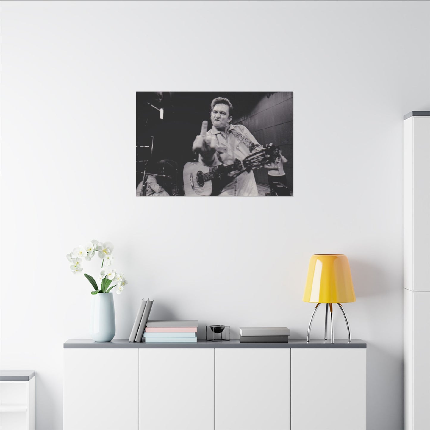 Johnny Cash "Free Finger" Canvas Wall Print